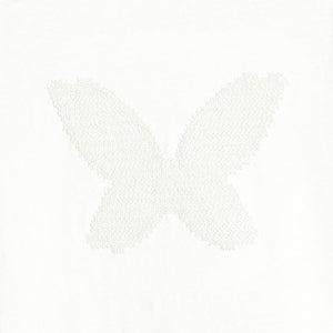 Tüdrukute liblikamotiiviga T-särk, valge ecru