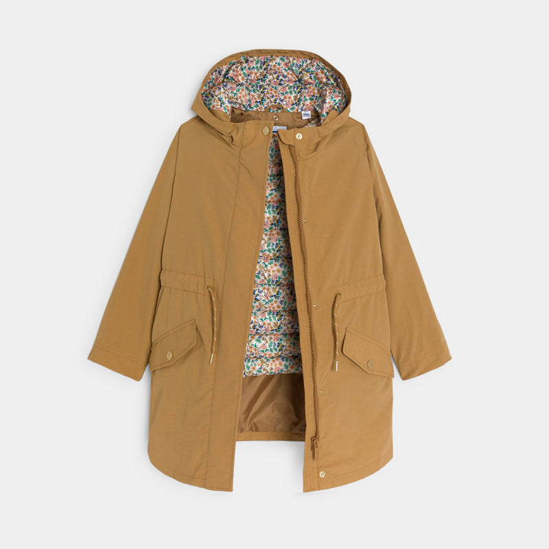 Tüdrukute kevadparka + vest, kaneelibeež