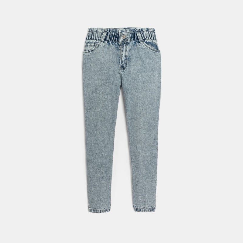 Tüdrukute MOM-fit teksapüksid, bleached blue denim