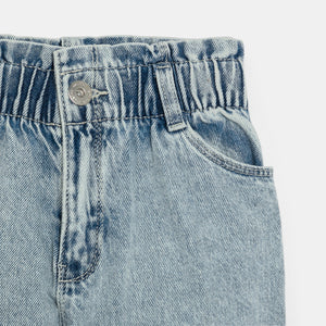 Tüdrukute MOM-fit teksapüksid, bleached blue denim