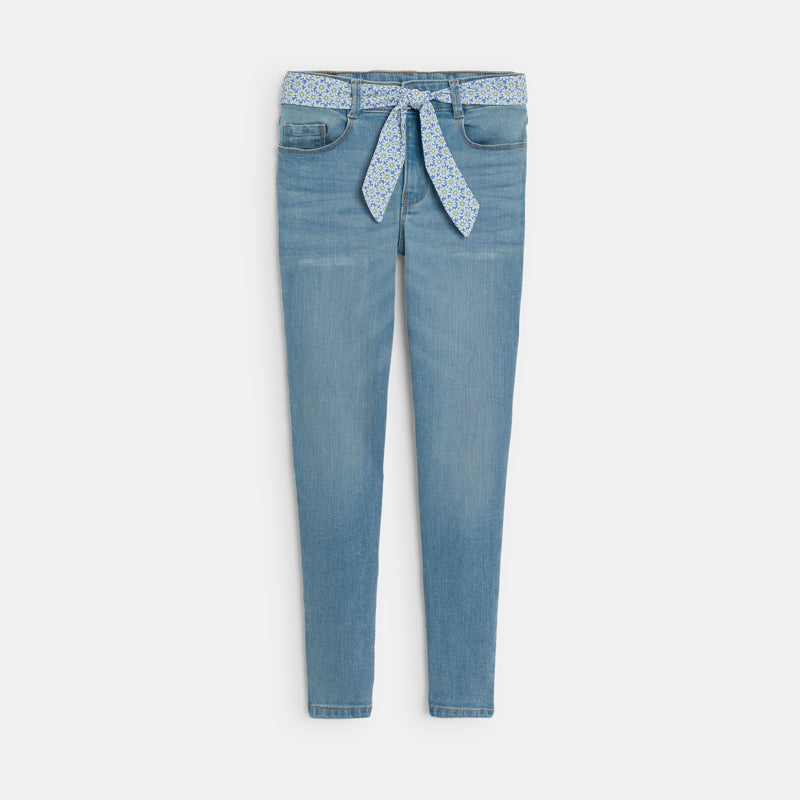 Tüdrukute vööga SKINNY FIT teksapüksid