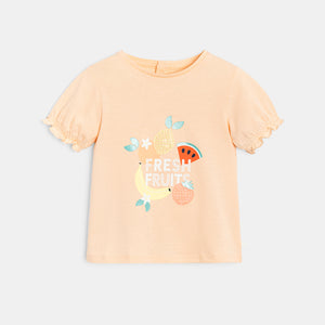 Beebitüdrukute puuviljade motiiviga T-särk