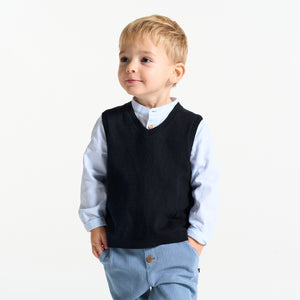 Beebipoiste peenkoes vest, tumesinine