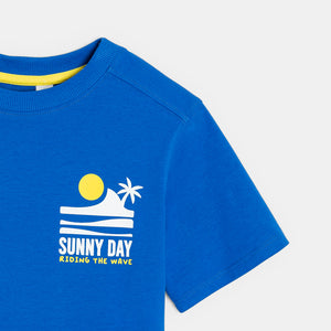 Poiste T-särk SUNNY DAY, RIDING THE WAVE, sinine