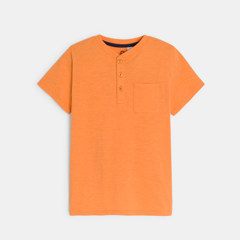 Poiste nööpkinnisega Basic T-särk, oranž