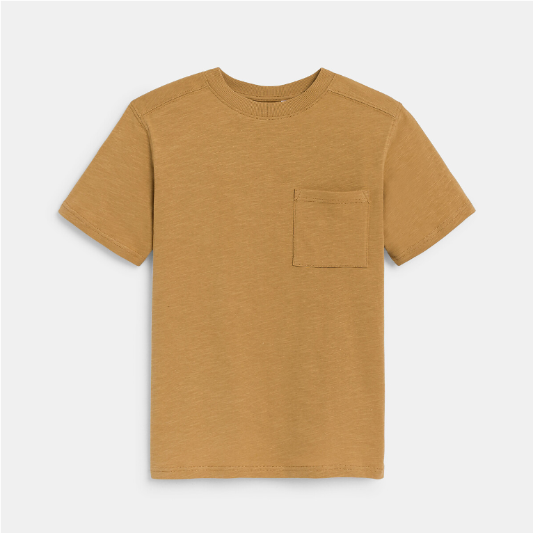 Poiste rinnataskuga Basic T-särk, helepruun