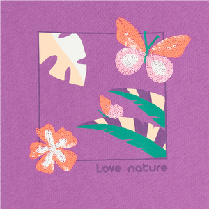 Tüdrukute T-särk LOVE NATURE, lilla