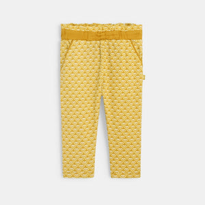 Beebitüdrukute graafilise mustriga püksid, kuldkollased