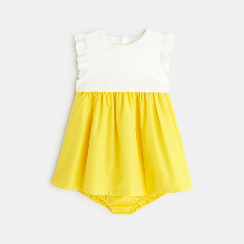 Beebitüdrukute pidulik kaks-ühes efektiga kleit, sidrunikollane