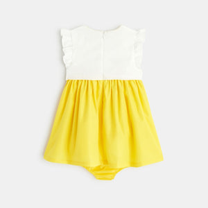 Beebitüdrukute pidulik kaks-ühes efektiga kleit, sidrunikollane